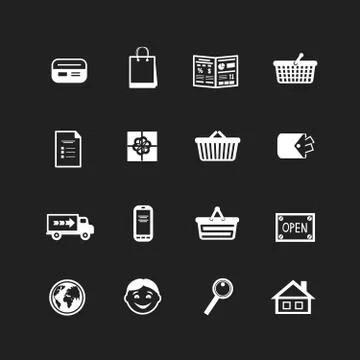 Collection of e-commerce interface pictograms 스톡 일러스트
