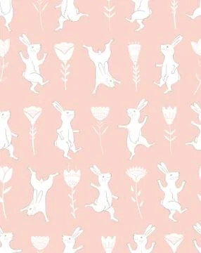 Collection of Easter Bunny characters from different poses. Happy running and Stock Illustration