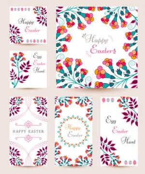 Collection Easter Cards Stock Illustration