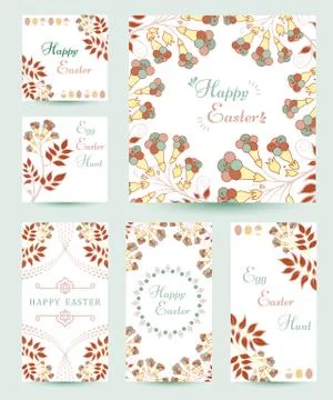 Collection Easter Cards 스톡 일러스트