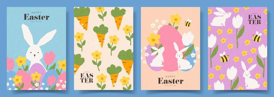 Collection of Easter cards Stock Illustration