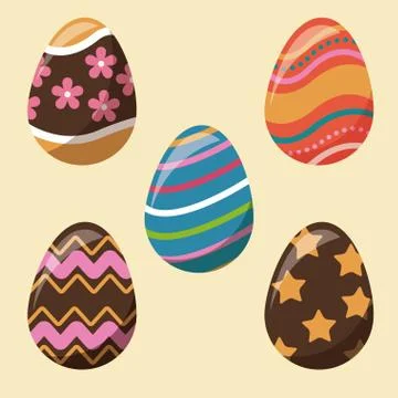 Collection easter egg decoration party Stock Illustration