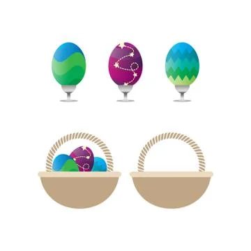 Collection of easter eggs template vector eps10 Stock Illustration