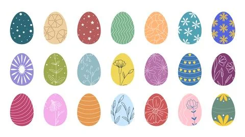 Collection of Easter eggs vector graphics Stock Illustration