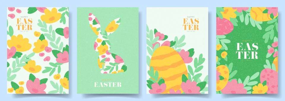 Collection of Easter holiday cards Stock Illustration