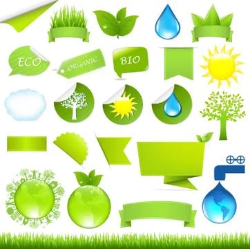 Collection eco design elements Stock Illustration