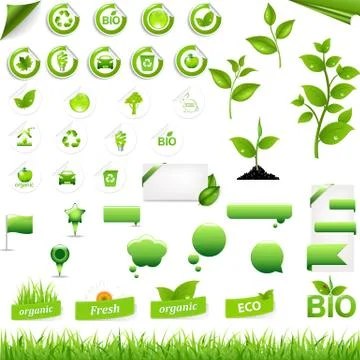 Collection of eco elements Stock Illustration