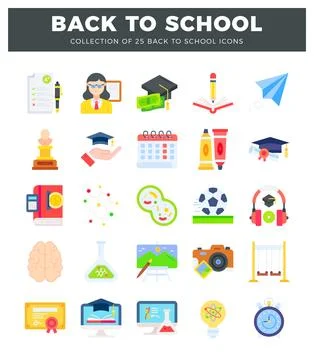 Collection of educational icons for back to school. with science. art. and .. イラスト素材