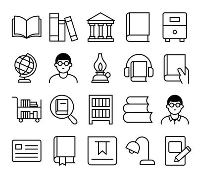 A collection of educational icons Ilustración de archivo