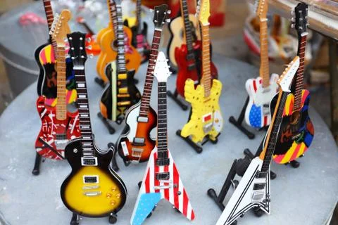 Collection of electric guitars Stock Photos
