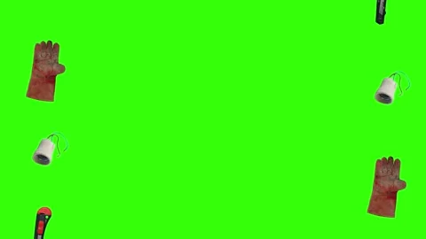 Collection of electrical and repair tools floating on a green background 库存影片 335185819