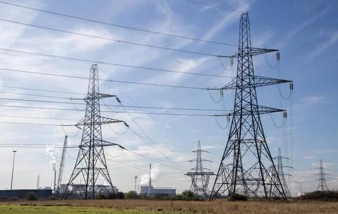 A Collection of Electricity Pylons Stock Photos