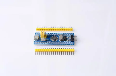 Collection of electronic components isolated in white Stock Photos