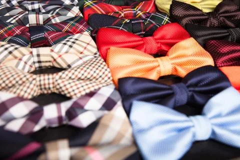 Collection elegant bow ties of various colors 写真素材