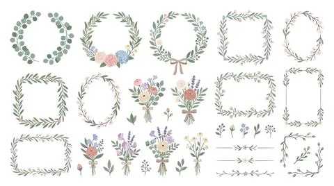 Collection of elegant decorative geometric patterns Stock Illustration