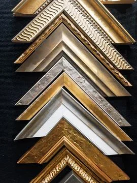 Collection of Elegant Decorative Picture Frames in Various Styles Stock Photos