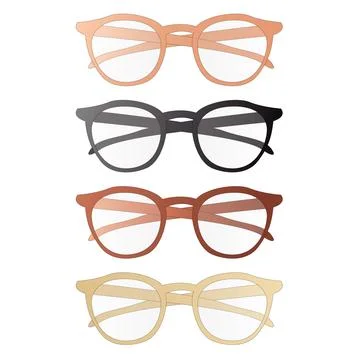 A collection of elegant glasses of different colors Illustrazione stock