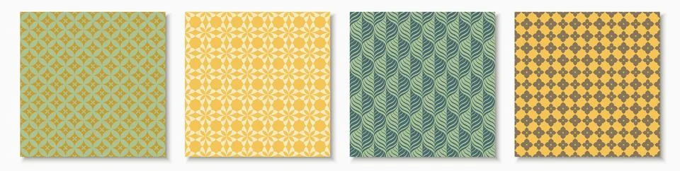 Collection of elegant seamless abstract patterns. Ornament vintage color ba.. Illustrazione stock