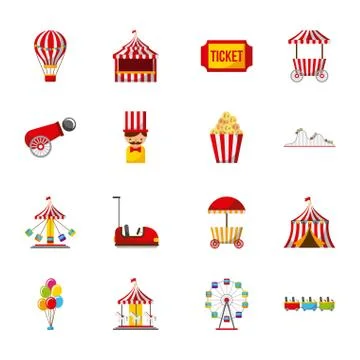 Collection of elements related to carnival and circus festival イラスト素材