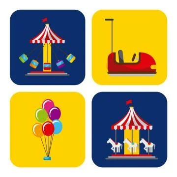 Collection of elements related to carnival and circus festival イラスト素材