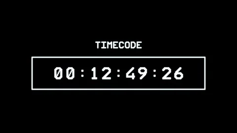 Collection of elements: retro VHS player interface with digital timecode Stock Footage 344322043