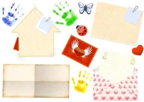 Collection of elements for scrapbooking Stock Illustration
