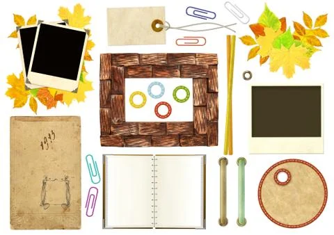 Collection elements for scrapbooking Stockillustratie