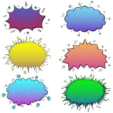 Collection empty comic clouds Stock-Illustration