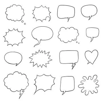Collection of empty comic speech bubbles Illustrazione stock
