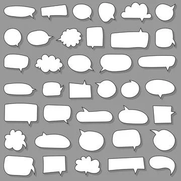 Collection of empty comic speech bubbles with Stock Illustration