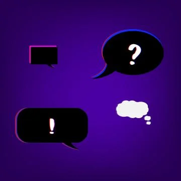 Collection  of empty speech bubbles with chromatic defect style. Trendy eleme Stock Illustration