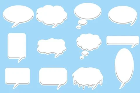 Collection of empty speech bubbles illustration 스톡 일러스트