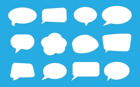 Collection of empty speech bubbles in various shapes. Vector illustration Stock Illustration