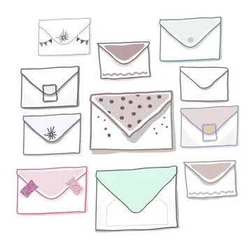 Collection of envelope icons. Stock Illustration
