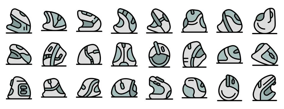 Collection of ergonomic computer mouse designs Stockillustratie