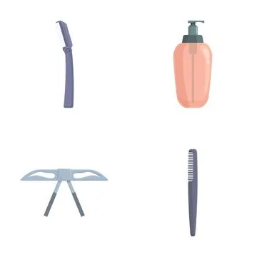 Collection of essential bathroom accessories in a clean vector format Illustrazione stock