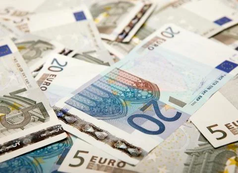 COLLECTION OF EURO NOTES Stock Photos