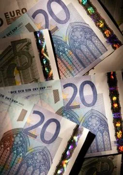 COLLECTION OF EURO NOTES Stock Photos
