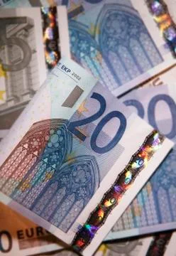 COLLECTION OF EURO NOTES Stock Photos
