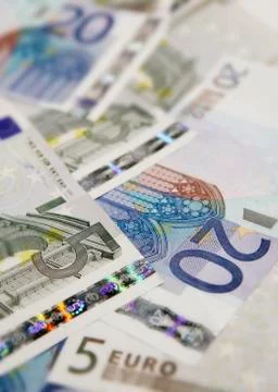 COLLECTION OF EURO NOTES Stock Photos