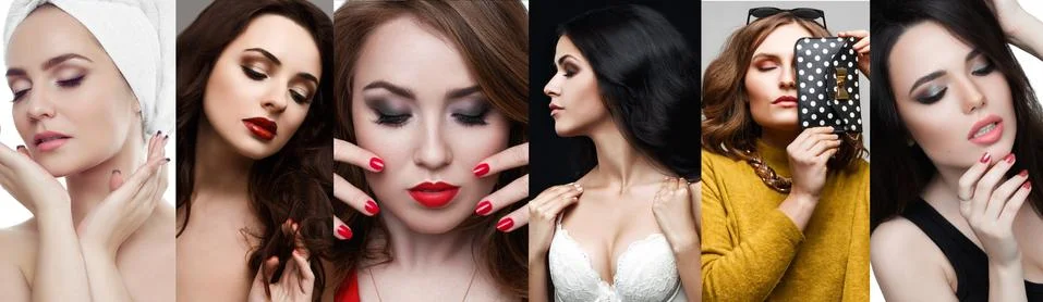 Collection of evening makeup Stock Photos