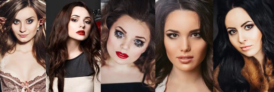 Collection of evening makeup Stock Photos