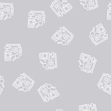 Collection of evidence line seamless pattern Stock Illustration
