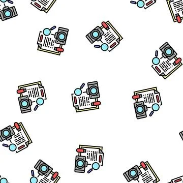 Collection of evidence vector seamless pattern Stock Illustration