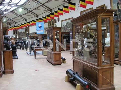 Collection of exhibits at the Royal Museum of the Armed Forces and Military H Stock Photos