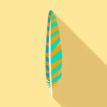 Collection feather icon, flat style イラスト素材