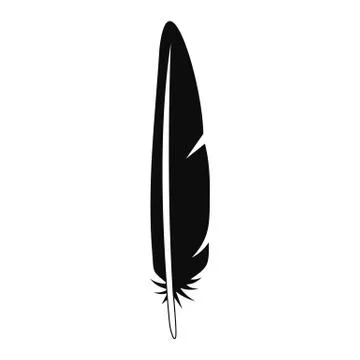 Collection feather icon, simple style 스톡 일러스트