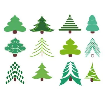 Collection of fir trees. Stock-Illustration