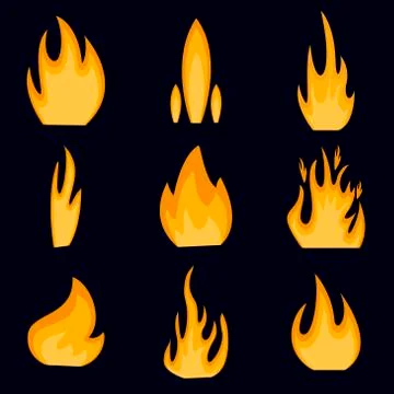Collection of fire icons vector Stockillustratie