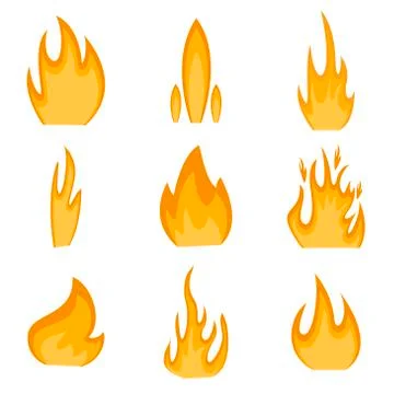 Collection of fire icons vector Stock Illustration